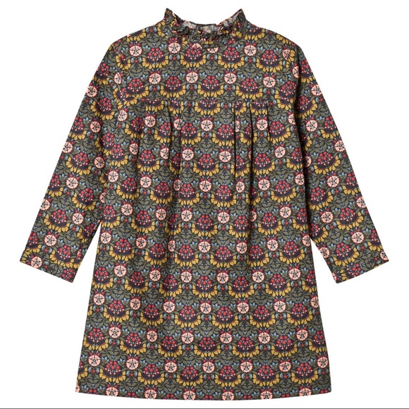 🔥KIDS BONPOINT Khaki Floral Liberty Print Dress🔥 - Picture 7 of 8